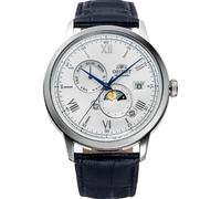 Orient Bambino Men's Automatic Watch RA-AK0802S30B Sun and Moon Silver Dial 30M
