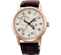Orient Bambino Mens Watch RA-AK0007S30B Sun & Moon Mechanical Champagne Dial 50M