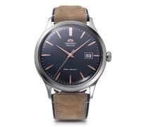 Orient Bambino Navy Dial Brown Leather Strap Watch