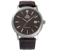 Orient Bambino RA-AC0F17Y30B Automatic Men’s Watch - European Exclusive, Sapphire Crystal, Brown Dial, Crocodile-Embossed Leather Strap, 41.6 mm, Exhibition Caseback