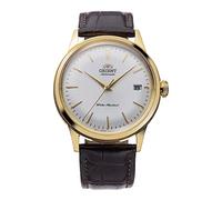 Orient Bambino RA-AC0M Classic Men's Watch with Automatic Hand Winding, Leather Strap, Stainless Steel Case, Analogue Display 38 mm, Gold-Brown, Classic