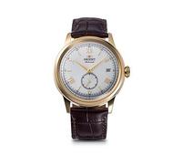 Orient Bambino Small Seconds Roman Numeral White Dial Gold Case Brown Leather Strap, One Colour, Men One Colour