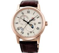 Orient Bambino Sun & Moon Automatic Ivory Dial Rose Gold Men Watch RA-AK0007S30B