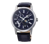 Orient Sun and Moon Automatic Blue Dial Leather Strap Men’s Watch RA-AK0011D30B
