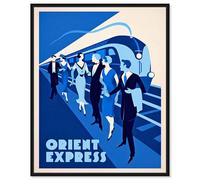 Orient Express Canvas Print Retro Fashion Decor by Art Remedy, Black Frame, 16 x 20