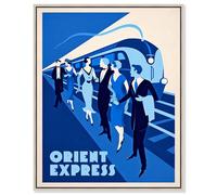Orient Express Canvas Print Retro Fashion Decor by Art Remedy, Silver Frame, 24 x 30