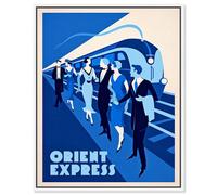 Orient Express Canvas Print Retro Fashion Decor by Art Remedy, White Frame, 24 x 30