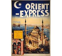 Orient Express Travel Poster - A4 Wall Art, Wanderlust Print, Inspirational World Map, Vintage City, Retro Poster, Home Decor for Living Room, Office, Gift Idea for Travel Lovers