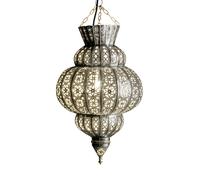 Orient Hanging Ceiling Lamp Boho Silver Metal 50cm Oriental Vintage