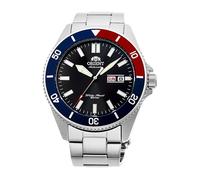 Orient "Kanno Japanese Automatic/Handwinding Diver Style Watch, Black/Red & Blue, Stainless Steel Bracelet