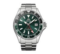 Orient Mako GMT Green Dial Men's Silver Stainless Steel Bracelet Watch