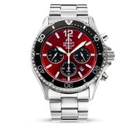 Orient Mako Men’s Watch RA-TX0207R10B Solar Red Dial Steel Bracelet 200M
