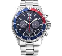 Orient Mako Men's Quartz Watch RA-TX0201L130B Solar Chronograph Blue Dial 200M