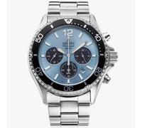 Orient Mako Solar Light Blue Dial Stainless Steel Strap Mens Watch RA-TX0206L10B
