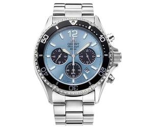 Orient Mako Solar Light Blue Dial Steel Bracelet Men’s Watch RA-TX0206L10B
