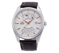 Orient Multi Year Calendar Men's Automatic Manual Winding Mechanical Casual Wrist Watch, White Leather, Casual