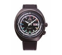 Orient RA-AAOE07Bl9B Men's Analogue Automatic Watch with Leather Strap, Black, Strap.