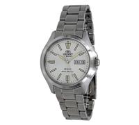 Orient RA-AB0F12S Men's Stainless Steel 3 Star White Dial Luminous Index Day Date Automatic Watch