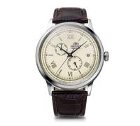Orient RA-AK0702Y30B Bambino Multi Function Cream Dial Leather Strap Watch