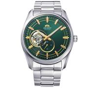Orient Automatic Contemporary Open Heart Watch with a Green Dial in a Stainless Steel Case and Bracelet, Green, Men Green