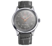 Orient Classic Bb00 Child 38 Roman - Unisex Automatic and Manual Winding Mechanical Classic Grey Leather Strap Stainless Steel Case Black Dial - RA-BB0006N