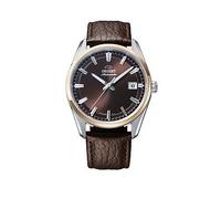 Orient Stretto Date Two Tone Brown Dial Brown Leather Strap, One Colour, Men One Colour