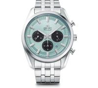 Orient Stretto Solar Chronograph 40mm Sky Blue Dial Steel Strap Men’s Watch RA-TX0304L10B