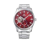 Orient Stretto Semi Skeleton Red Open Aperture Dial Steel, Red, Men Red