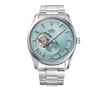 Orient Stretto Semi Skeleton Turquoise Dial Stainless Steel Bracelet Watch