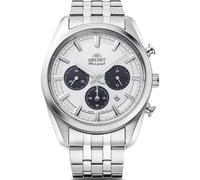 Orient Stretto Solar Men's Watch RA-TX0305S10B Chronograph White Dial Steel 50M