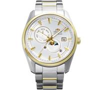 Orient Stretto Sun & Moon RA-AK0312S30B 41.5mm Automatic Mechanical Unisex Watch - White Dial, Stainless Steel Case & Bracelet, Date Display, Limited Edition