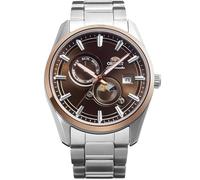 Orient Stretto Sun & Moon RA-AK0313Y30B 41.5mm Automatic Mechanical Men’s Watch - Brown Dial, Stainless Steel Case & Bracelet, Sapphire Crystal, Exhibition Caseback & Date Display