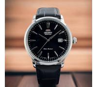 Orient Symphony Mens Automatic Watch RA-AC0F05B30B Black Dial Leather Strap 50M