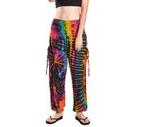 Orient Trail Women's Hippie Yoga Tie Dye Harem Pants XL Rainbow Black