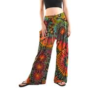 Orient Trail Women's Wide Leg Yoga Pants High Waist Casual Slit Leg Lounge Sweatpants with Pockets Oversized Plus Sizes, Rainbow Black, XXL Long