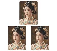 Oriental Beauty Car Air Freshener, 3 Pcs Square Hanging Air Freshener Cards, Long Lasting Fragrance Scented Cards for Car, Home, Office Gray-style