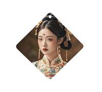 Oriental Beauty Car Air Freshener Hanging, Long Lasting Scented Car Aromatherapy Tablets, Rhombus Fragrance Scented Cards for Vehicles, Bedroom, Wardrobe White-style