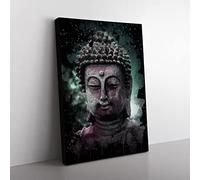 Oriental Buddha No.4 Modern Cb Canvas Wall Art Print Ready to Hang, Framed Picture for Living Room Bedroom Home Office Décor, 76x50 cm (30x20 Inch)