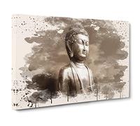 Oriental Buddha No.6 Modern FC Canvas Wall Art Print Ready to Hang, Framed Picture for Living Room Bedroom Home Office Décor, 24x16 Inch (60x40 cm)