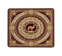 Oriental Camel Art Mouse Pad, Burgundy Gold Floral Design Non-Slip Gaming Mousepad, Washable Desk Mouse Pad for Home and Office Decor Square 8x10 Inch