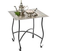 Oriental Candle Tray Serving Tray Black Silver Metal 42cm Set