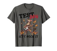 Oriental Cat Student Playing Guitar Test Day Lets Rock It T-Shirt