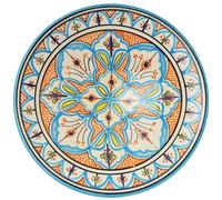 Oriental Ceramic Serving Bowl Handcrafted Outdoor 35 cm, Multi-Color