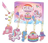 ORIENTAL CHERRY Girls Birthday Presents, Arts and Crafts for Kids, Make Your Own GEM Keychains - 5D Diamond Art Painting by Numbers Art Kits for Girl Kids, Gifts for Girls Boys, Easter Gifts for Kids