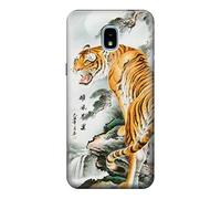 Oriental Chinese Tiger Painting Case Cover For Samsung Galaxy J3 (2018), J3 Star, J3 V 3rd Gen, J3 Orbit, J3 Achieve, Express Prime 3, Amp Prime 3