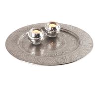 Oriental Decorative Plate Serving Tray Decor Manar Silver