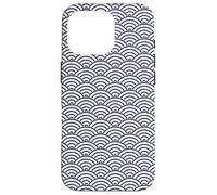 Oriental Delft Blue Koinobori Fish Scale Pattern Case for iPhone 16 Pro