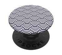 Oriental Delft Blue Koinobori Fish Scale Pattern PopSockets Adhesive PopGrip