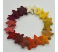 Oriental Direct 100% Wool Felt Stars - 18 Count - Red, Orange & Yellow Colours