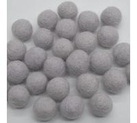 Oriental Direct based in West Yorkshire 100% Wool Felt Balls - 1.5cm - 25 Felt Balls - Light Silver Grey